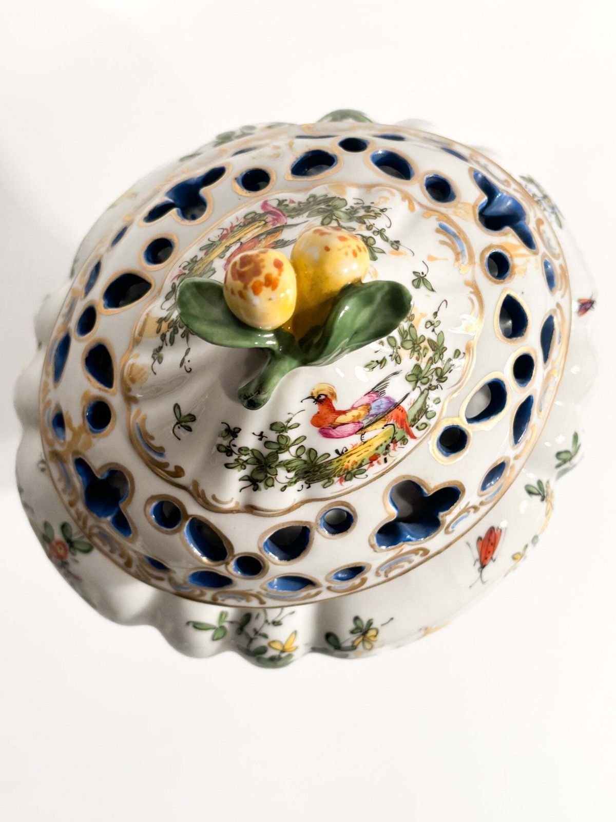 424.0 French Porcelain Perfume Burner Vase Hand Painted 1920s photo