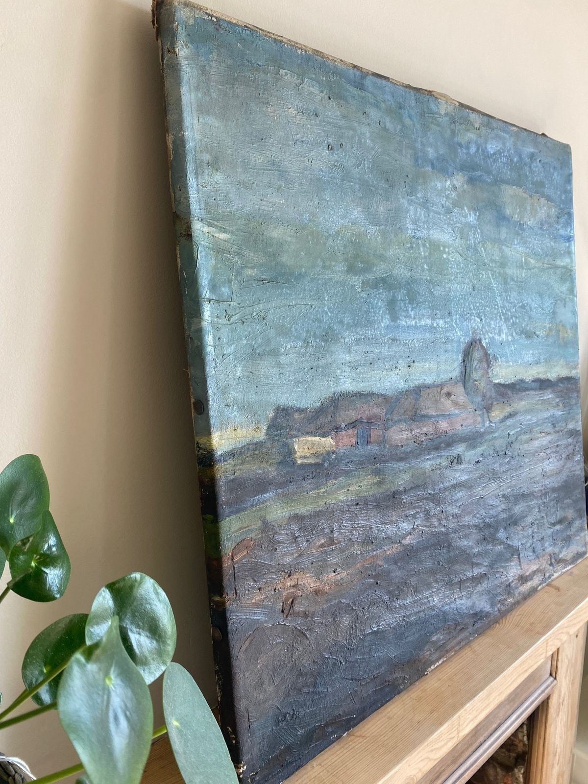 Mid Century Belgian Oil On Canvas 60 X 53.5 Cms photo furniture
