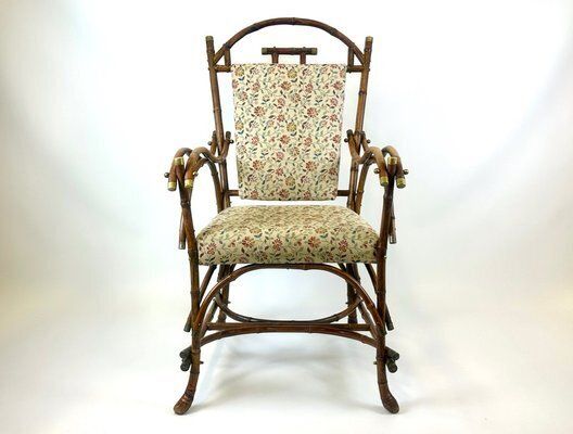 Austrian Art Noveau Bamboo Side Chair, 1900s photo for sale
