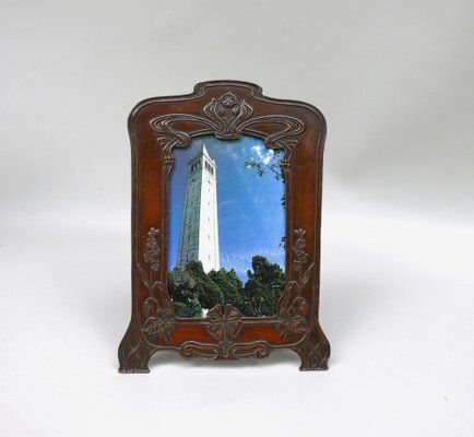German Art Nouveau Picture Frame In Patinated Copper, 1890s