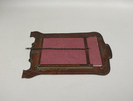 photo for sale German Art Nouveau Picture Frame In Patinated Copper, 1890s