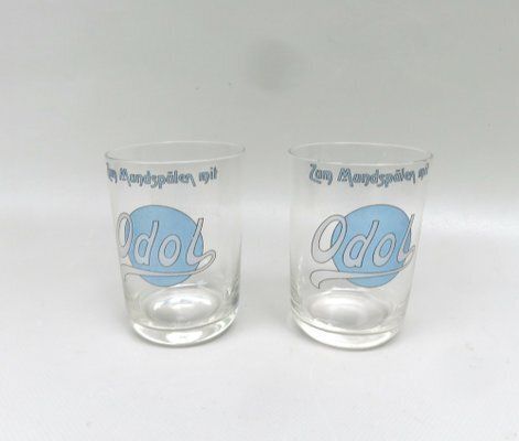Art Deco Odol Toothpaste Cup With Wall Holders In Ceramic & Glass, 1920s, Set Of 4 photo vinterior
