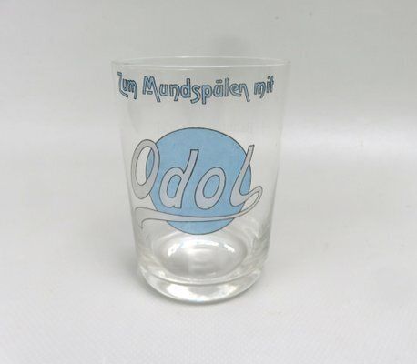 photo for sale Art Deco Odol Toothpaste Cup With Wall Holders In Ceramic & Glass, 1920s, Set Of 4