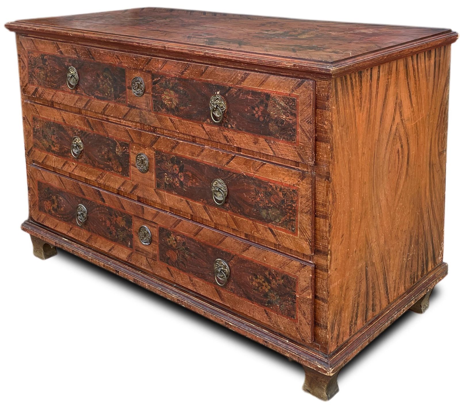 Painted Alpine Chest Of Drawers Dated 1840 photo 2300.0