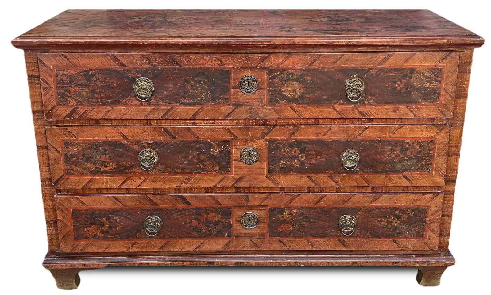 Painted Alpine Chest Of Drawers Dated 1840 photo vinterior