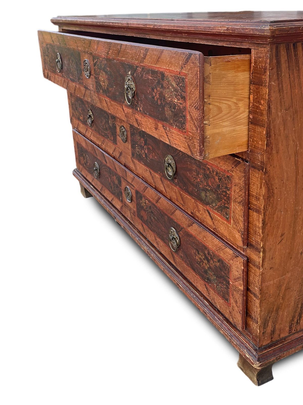 photo buy Painted Alpine Chest Of Drawers Dated 1840