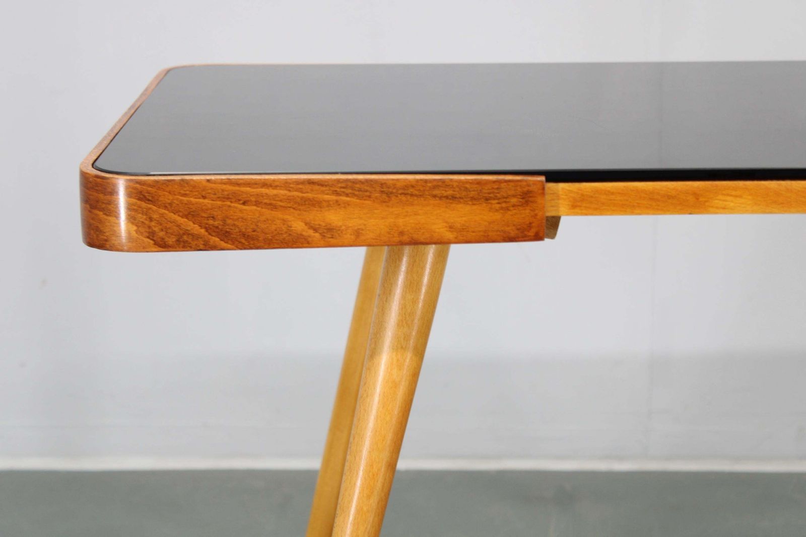 1960s Beech Coffee Table With Opaxy Glass Top, Czechoslovakia photo 389.0