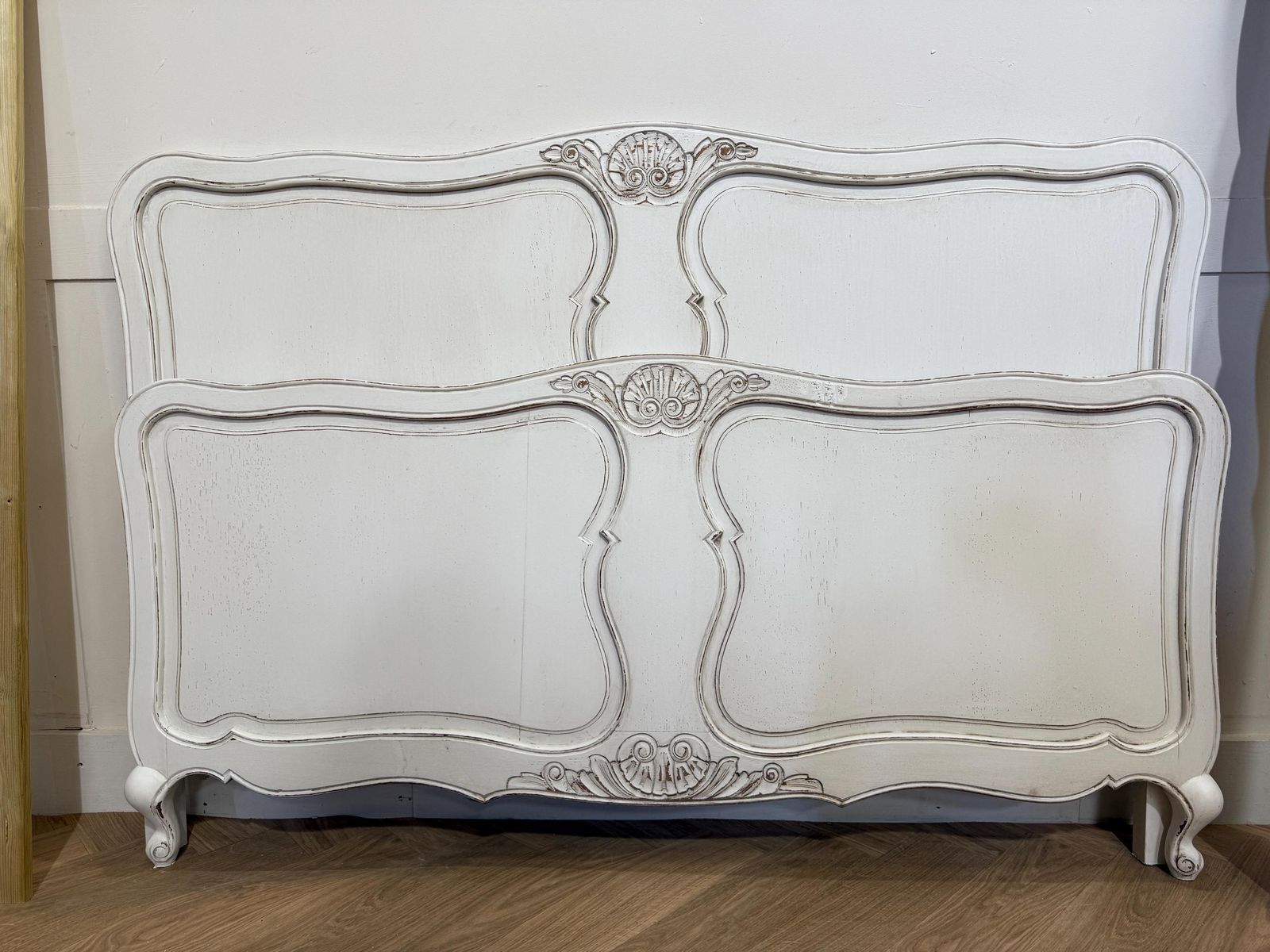 Stunning Vintage French Painted 5ft Bed With Slatted Base Double French Bed