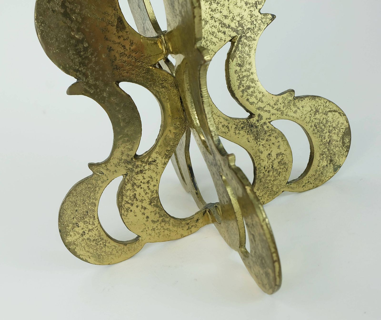 1960s Mid Century Brutalist Brass Candleholder For One Big Candle photo vinterior