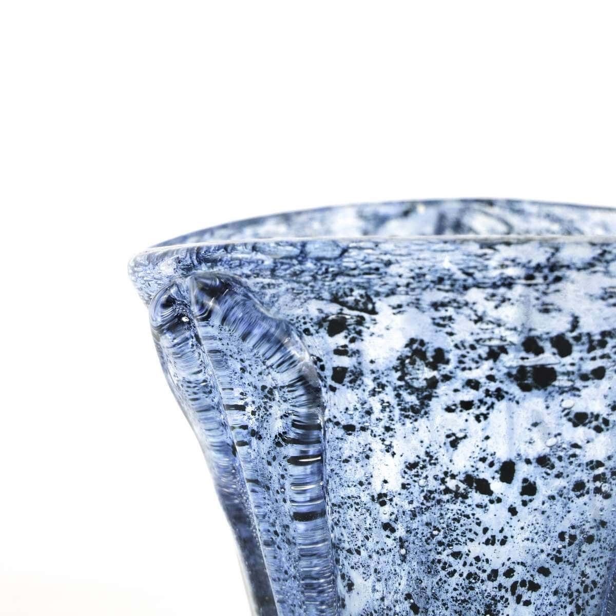 Gemmated Marine Glass Vase, Ftb (Ferro, Toso, Barovier) Murano, 1930s. Acid Signature Ftb Murano Ars. photo furniture
