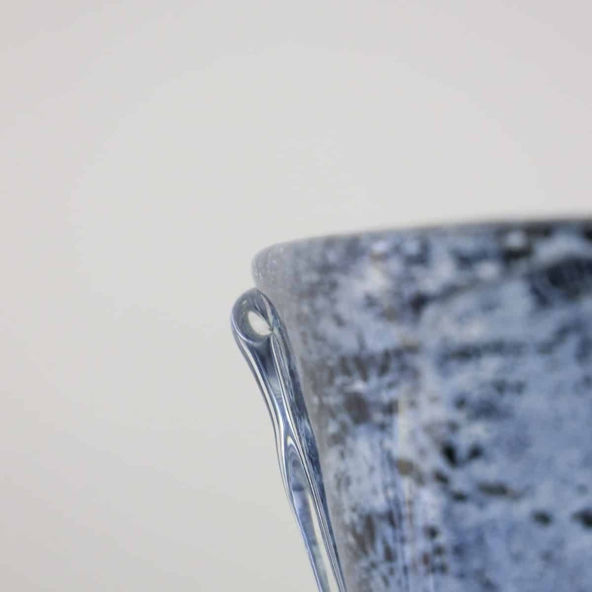 Gemmated Marine Glass Vase, Ftb (Ferro, Toso, Barovier) Murano, 1930s. Acid Signature Ftb Murano Ars. photo buy