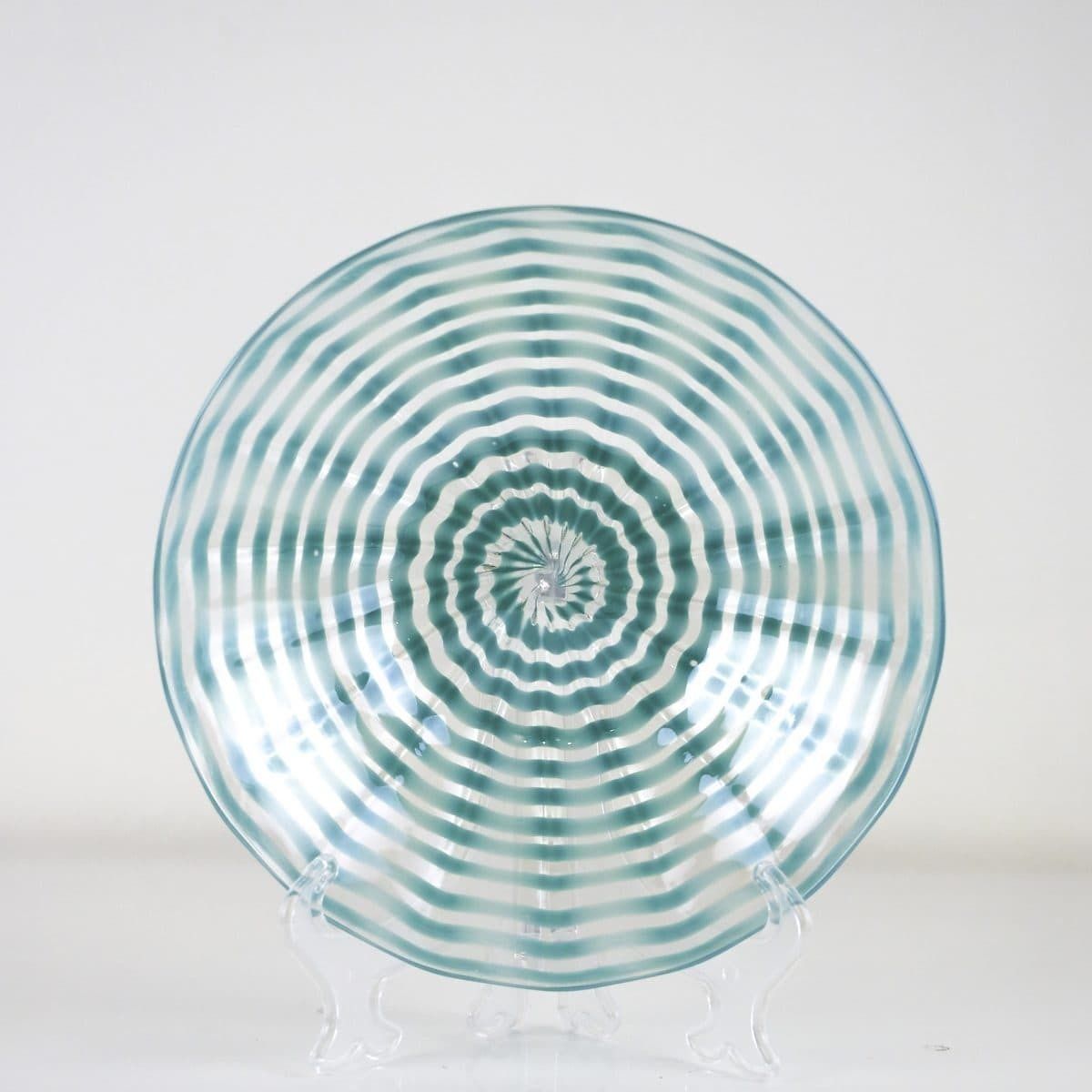 Glass Plate By Carlo Scarpa For Venini, Variegated Zigrinati Series, 1930s 1940s