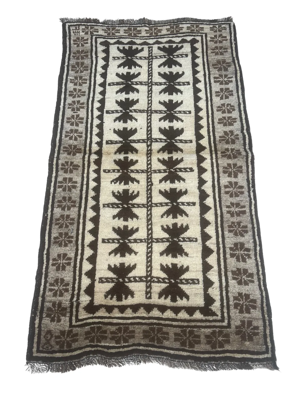 Vintage Afghani Taimani Rug, 100% Wool, Fully Handmade.