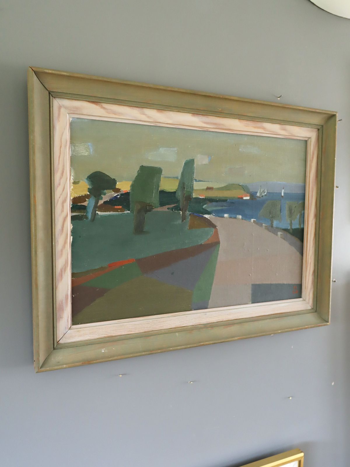 Coastal Curve, Oil Painting, Mid 20th Century photo 825.0