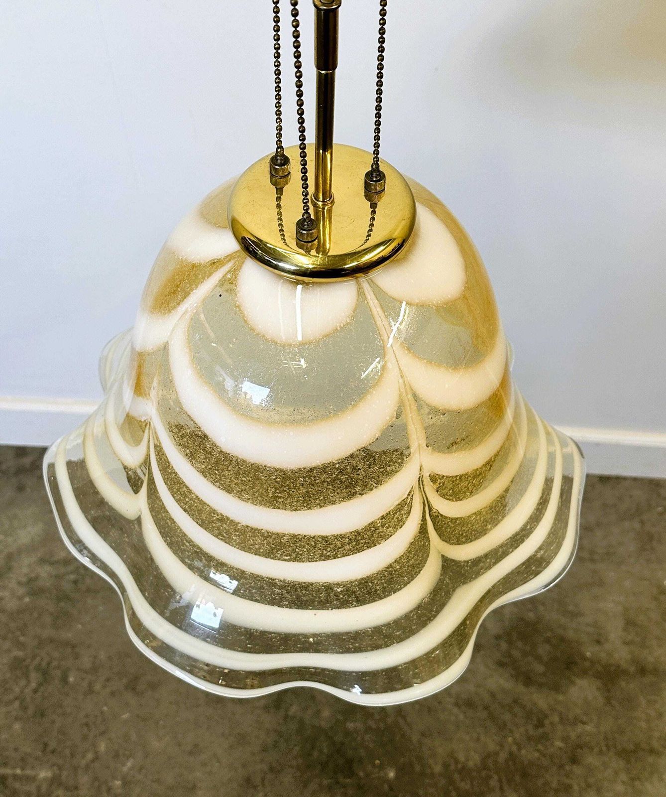 Venetiaanse Murano Gestreepte Kunstglazen Hanglamp Fazzoletto, Italië, Jaren 1970 photo furniture