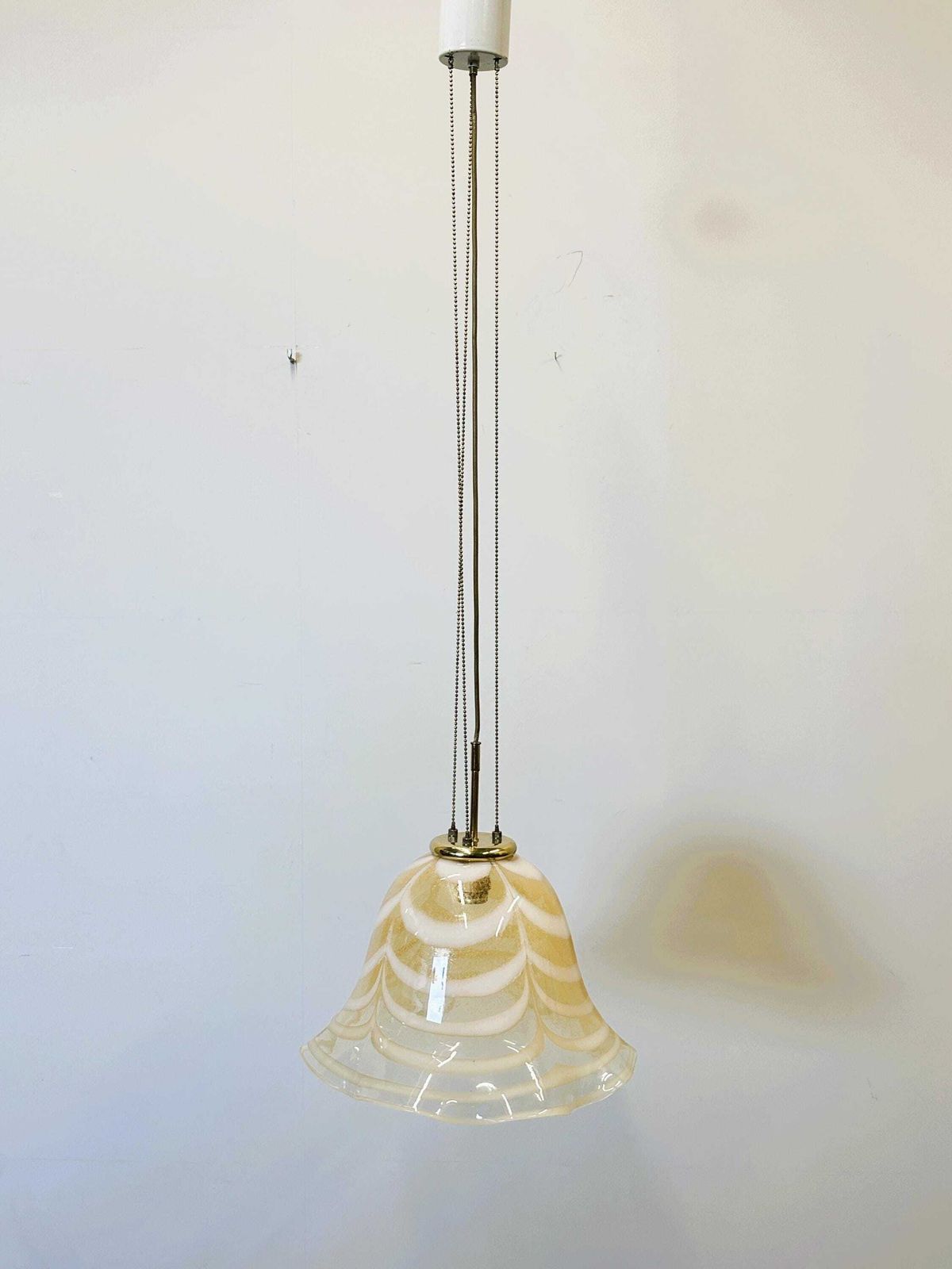 photo for sale Venetiaanse Murano Gestreepte Kunstglazen Hanglamp Fazzoletto, Italië, Jaren 1970