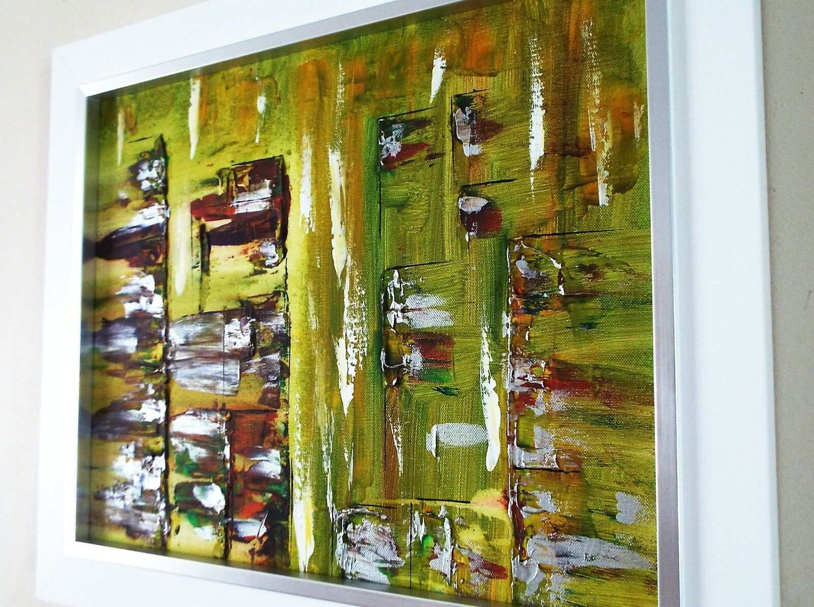 Abstract Landscape Painting Framed Original Art Mekong Market James Lucas photo for sale