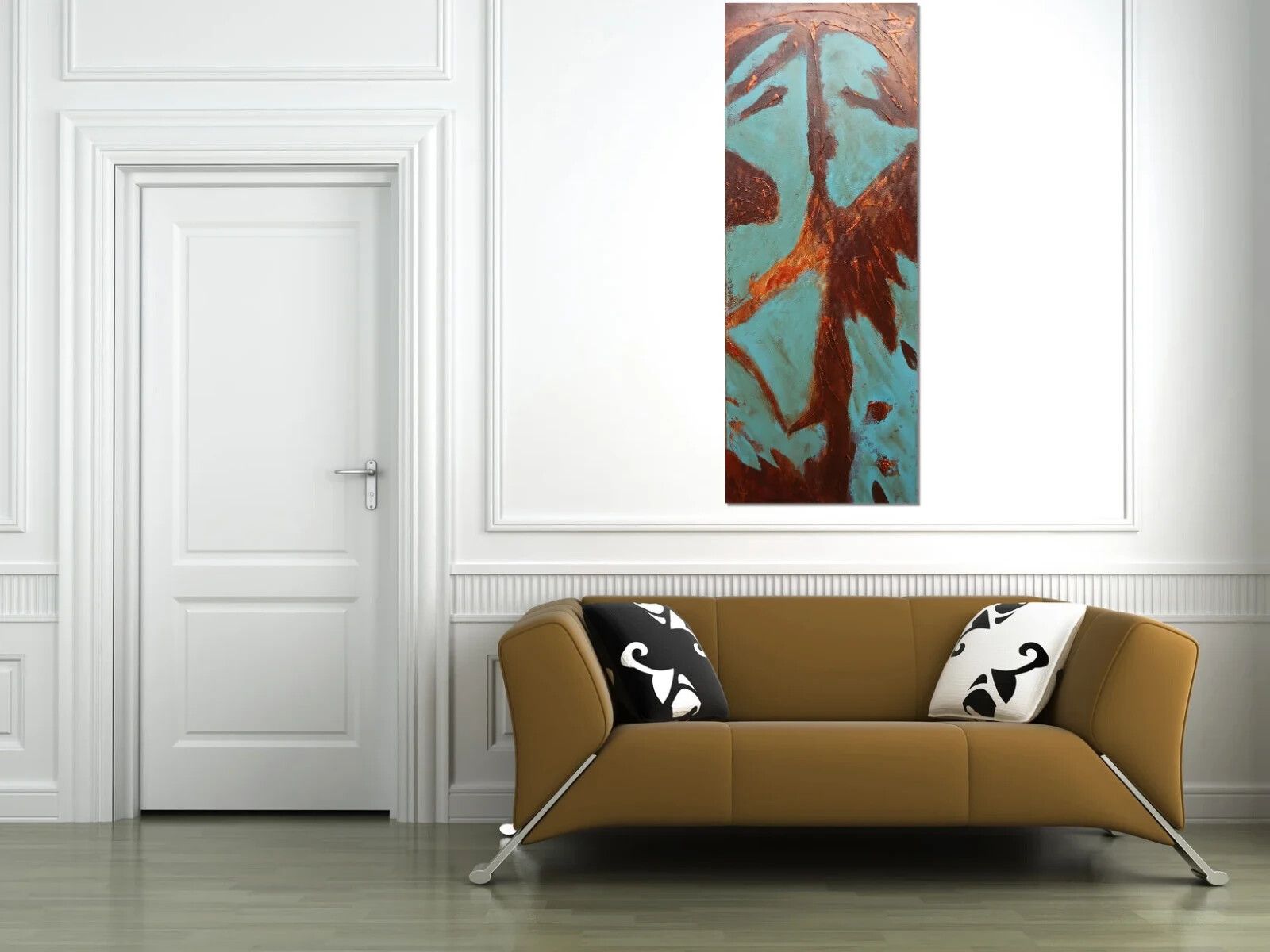 New Original Abstract Figurative Painting Broken Abstract  James Lucas 80x30cm photo furniture