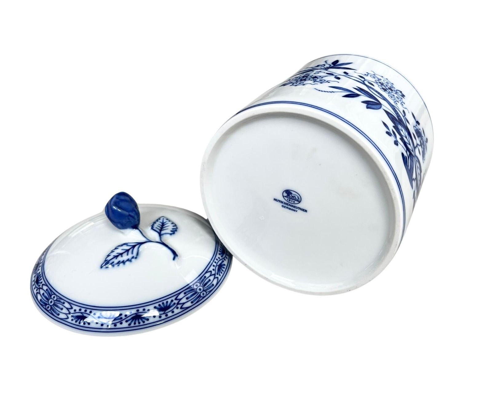 Porseleinen Koektrommel | 1 Stuk | Vintage Blauw Uien Patroon Van Hutschenreuther photo buy