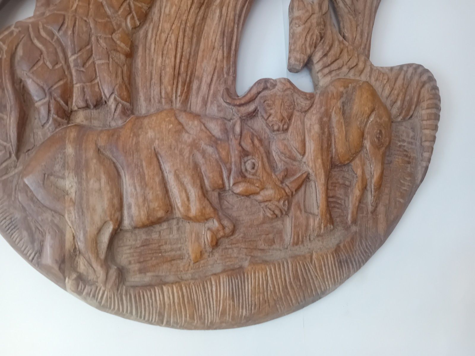 photo buy Original Mid Century Hand Carved African Circular Wall Art