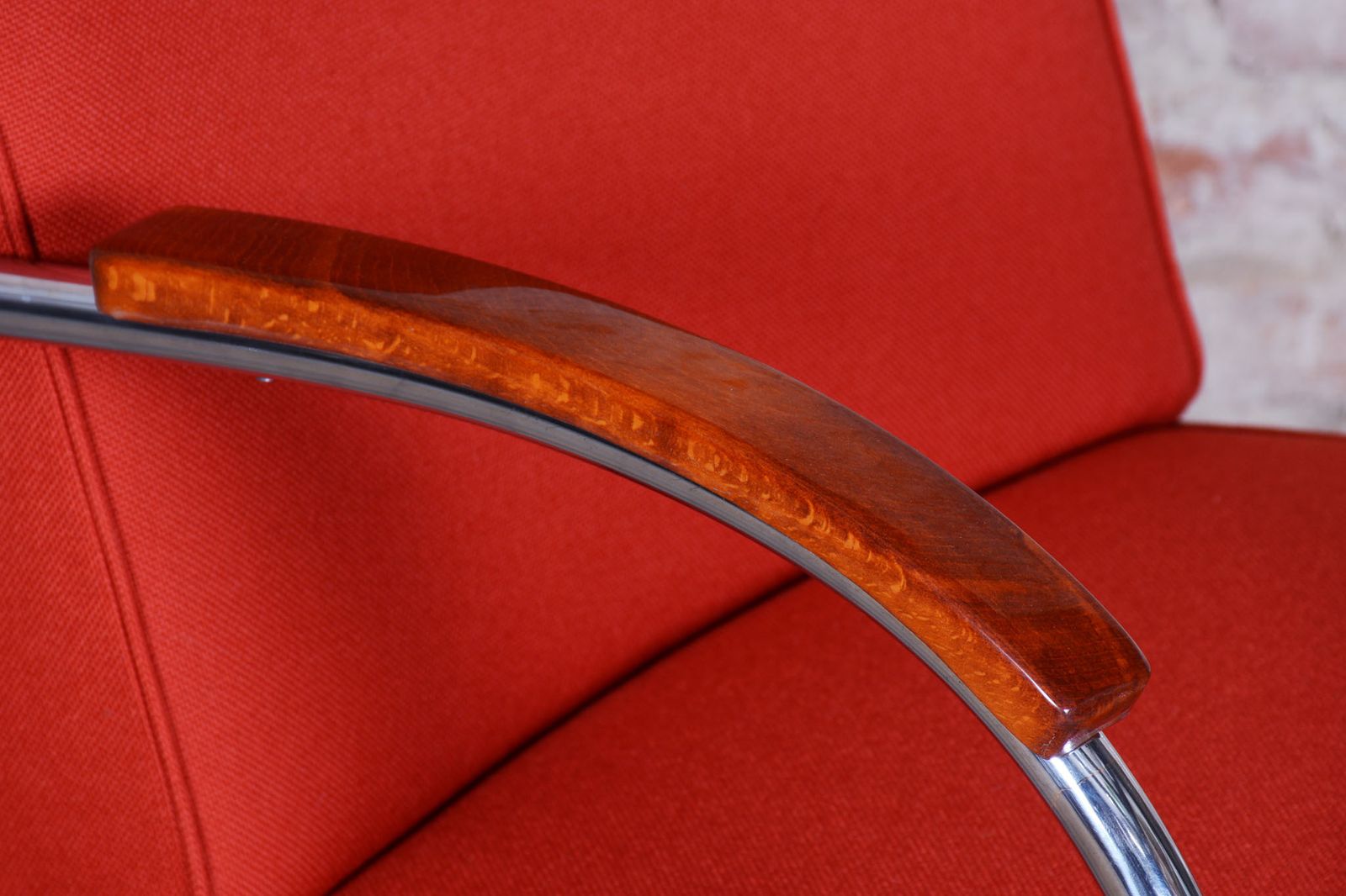 Pair Of Restored Bauhaus Armchairs, By Mücke Melder, Beech, Chrome, Czech, 1930s photo Furniture