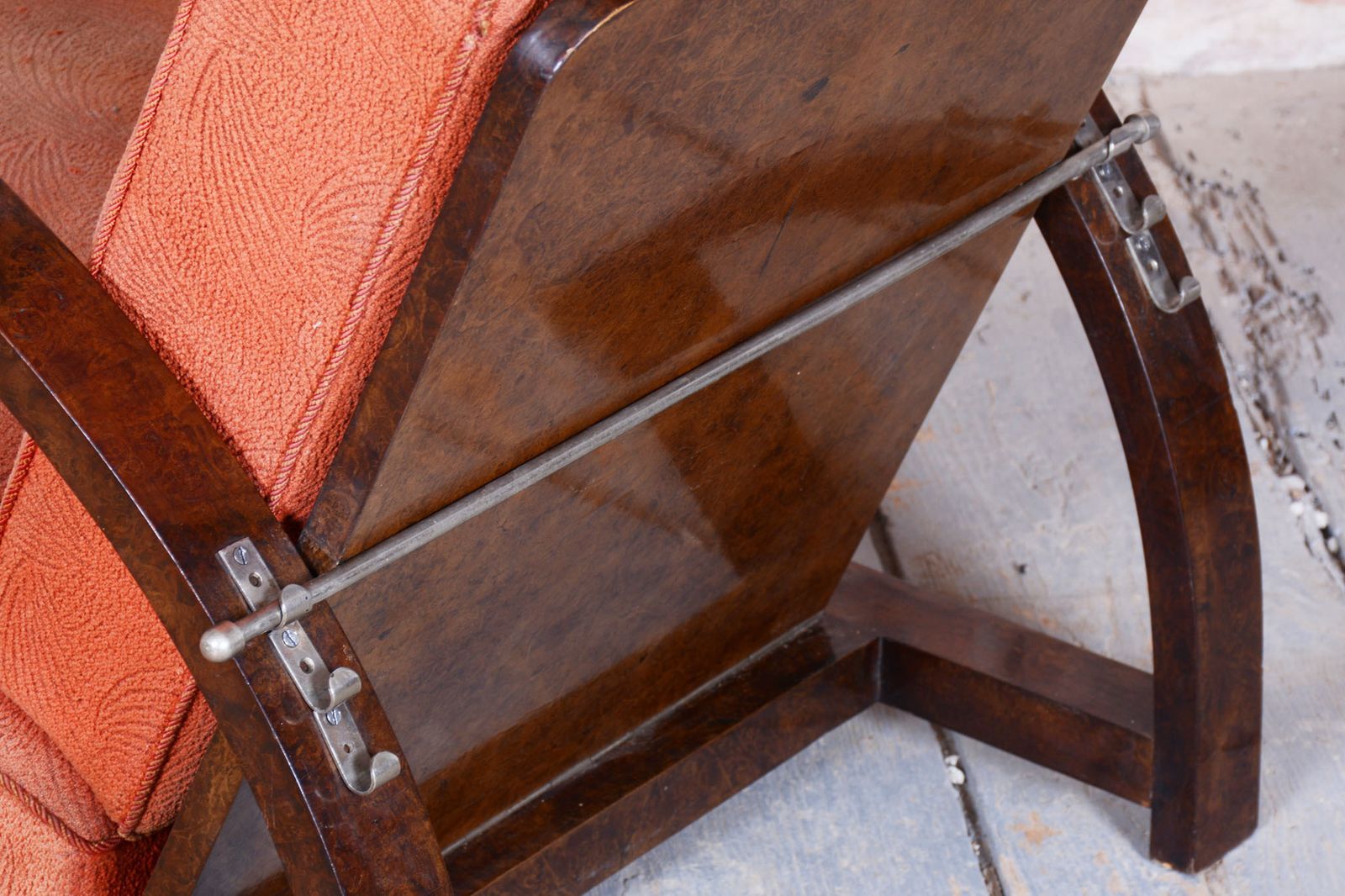 Restored Art Deco Reclining Armchair, By J. Halabala, Up Závody, Czech. 1920s photo Furniture