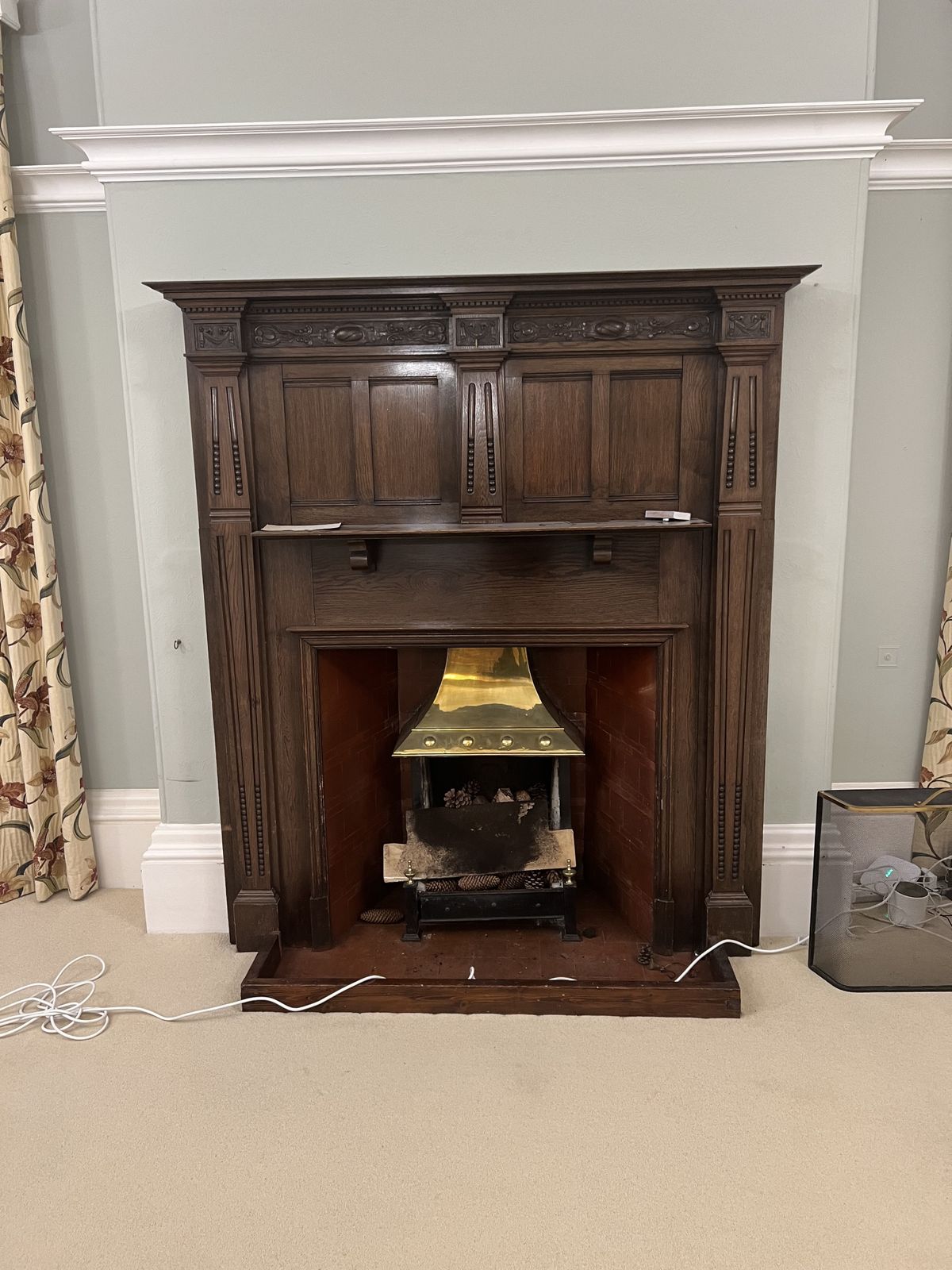 Victorian Grand Oak Fire Place photo for sale