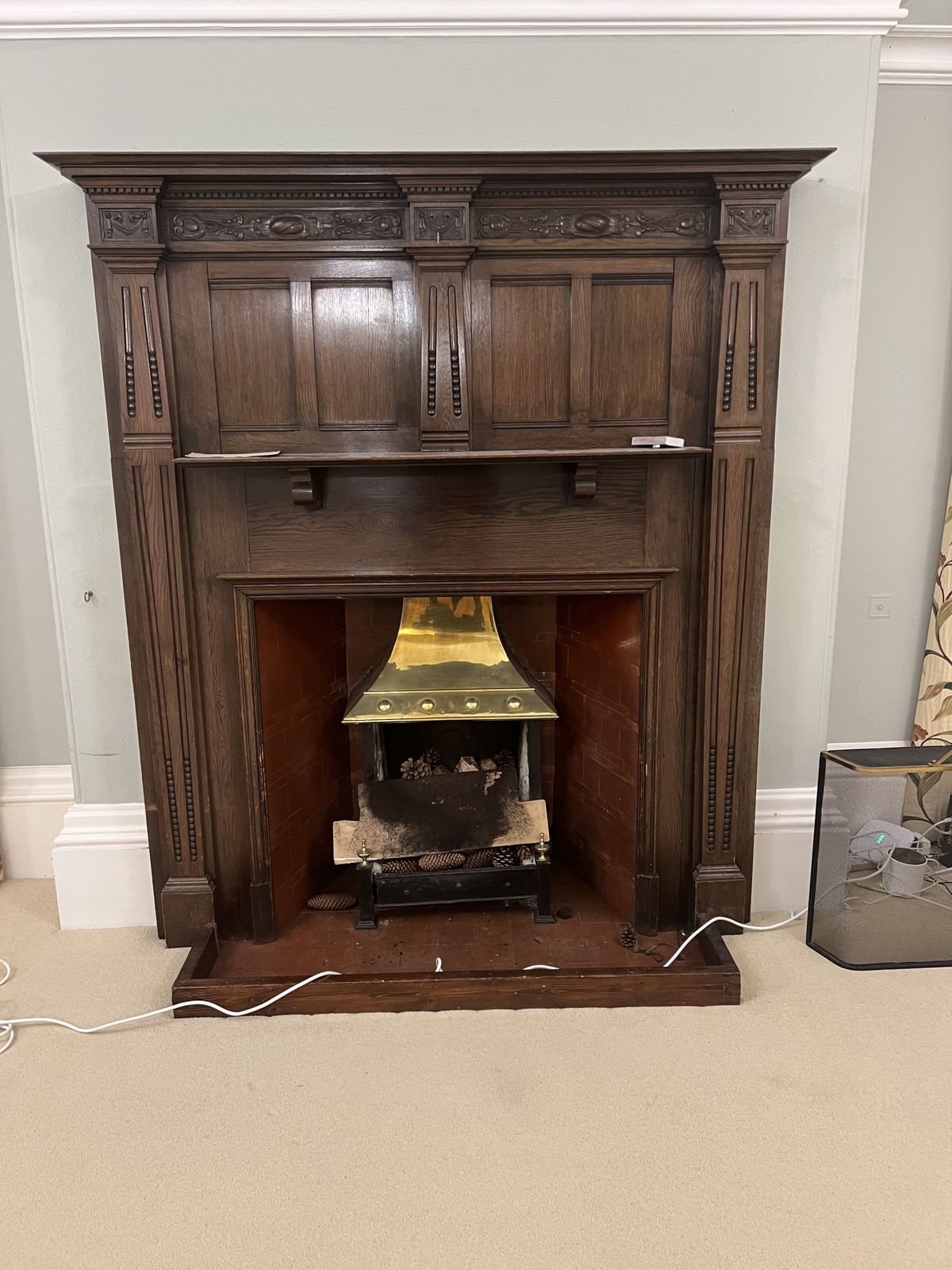 Victorian Grand Oak Fire Place photo Home Fixtures