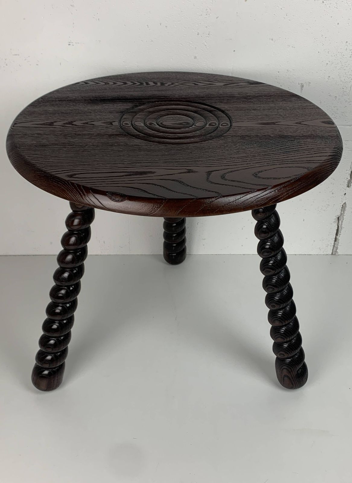 French Modernist Wood Turned Bobbin Side Sable In The Manner Of Charles Dud photo vintage