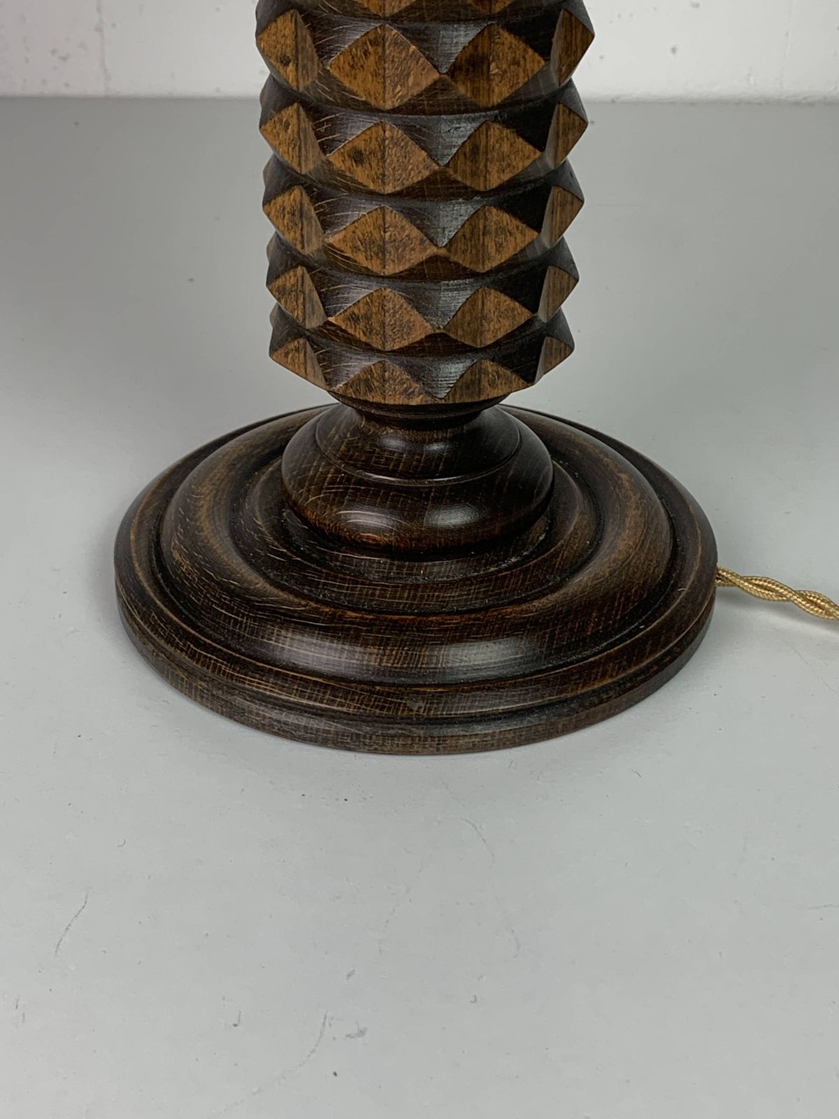 Wood Turned Mushroom Cocoon Table Lamp In The Style Of Charles Dudouyt photo vinterior