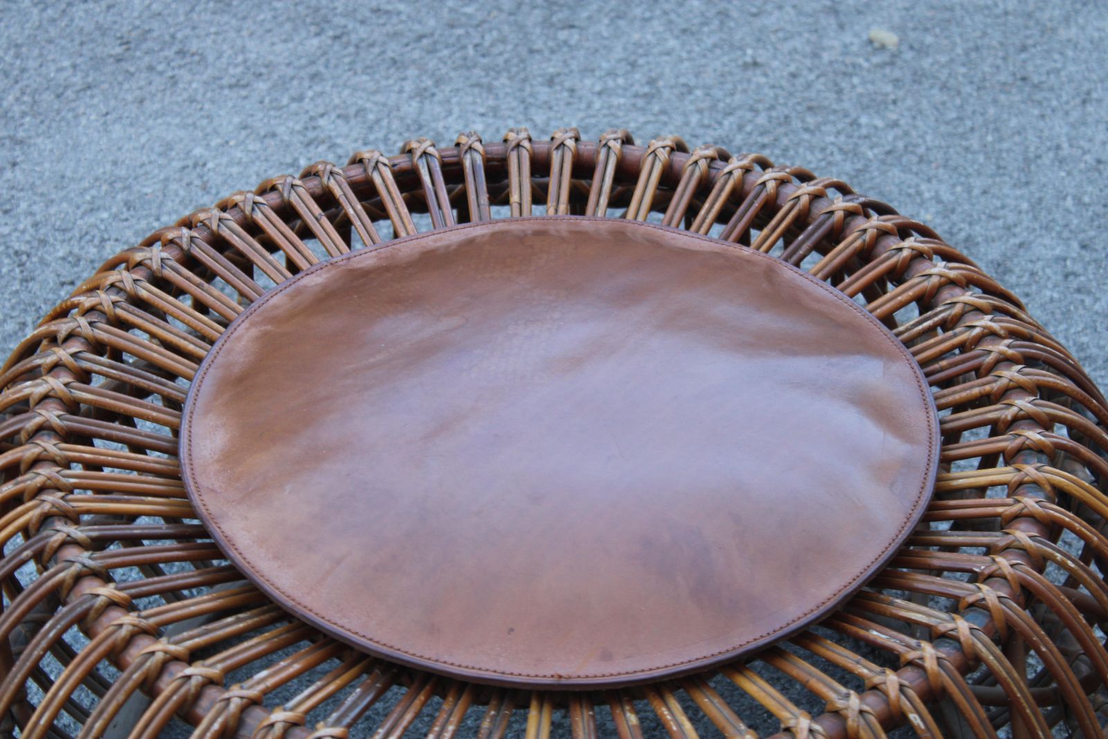 Round Pouf Franco Albini 1950 Italian Mid Century Design photo for sale
