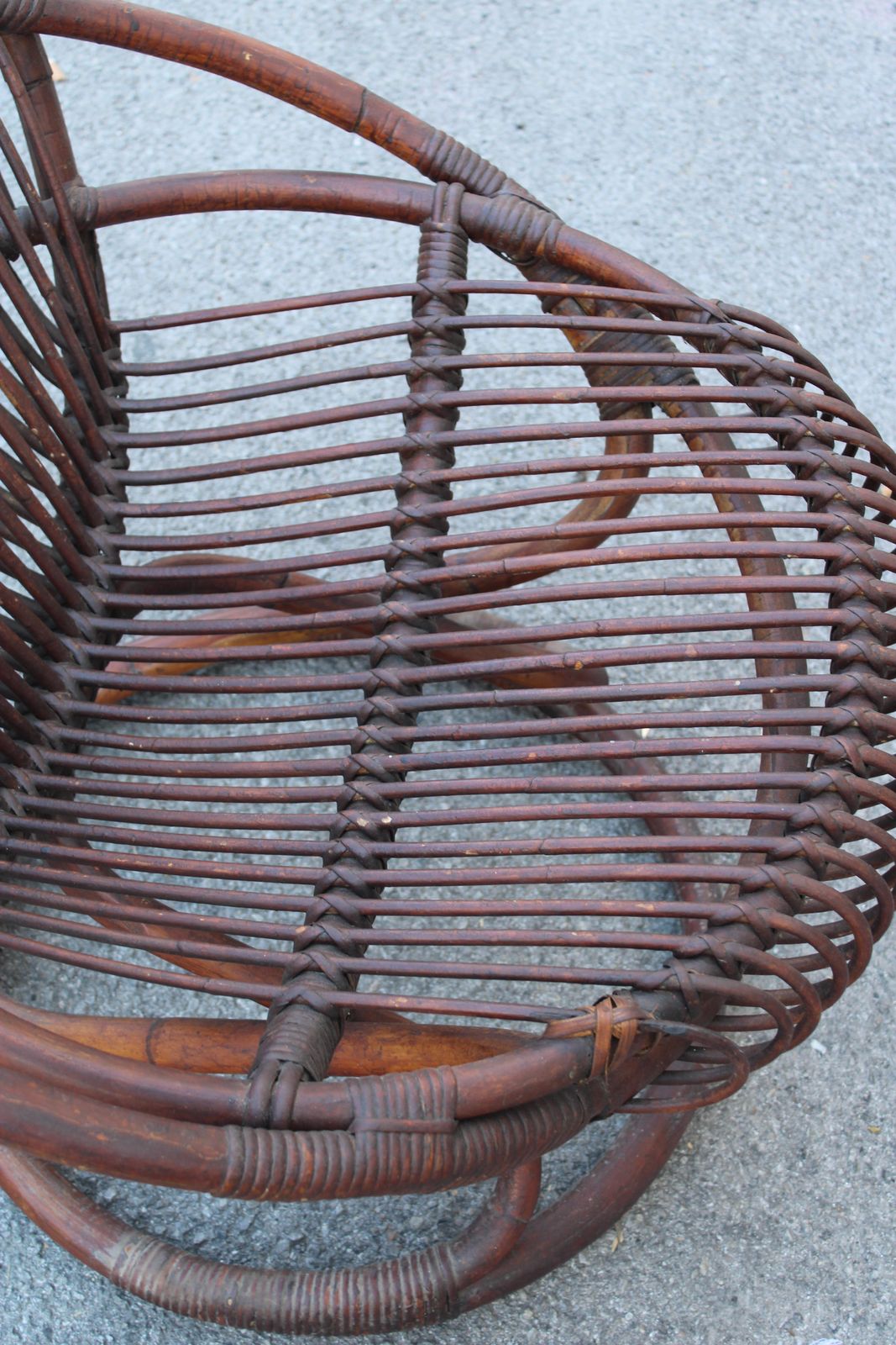 photo for sale Tito Agnoli 1950 Curved Bamboo Armchair Mid Century Italy