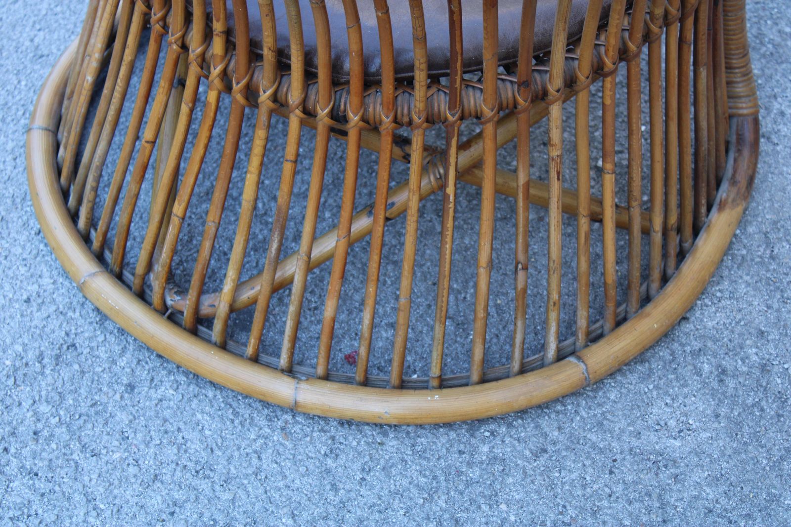 Curved Bamboo Armchair Frigerio 1950 Italian Design photo vintage