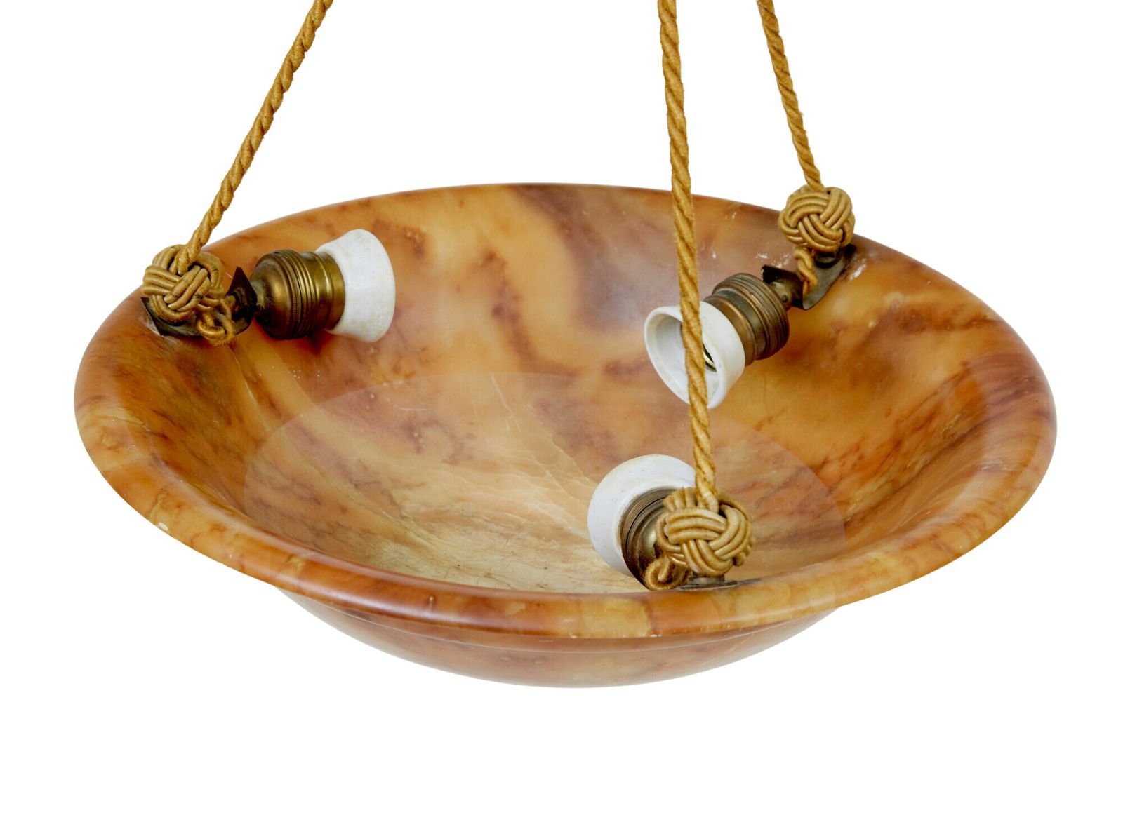 Art Deco Alabaster Hanging Pendant Light photo vinterior