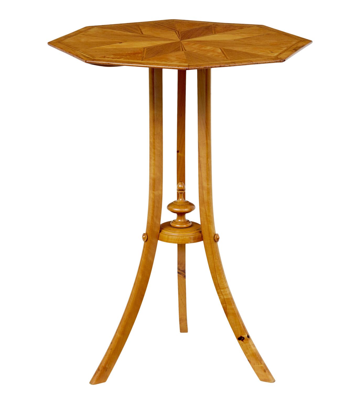 Early 20th Century Inlaid Birch Octagonal Occasional Table photo vinterior
