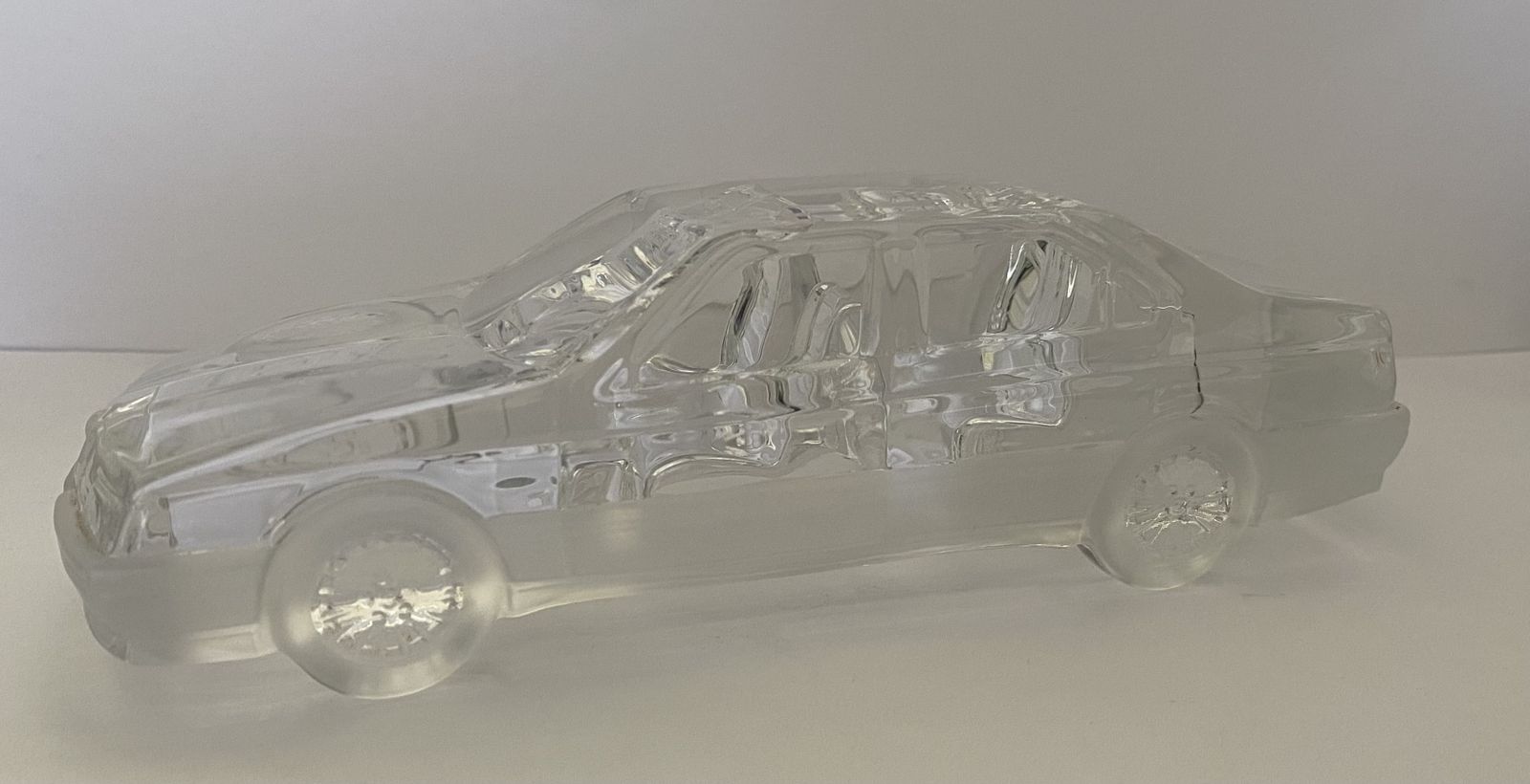 Daum France, Alfa Romeo 164 Lead Crystal Desktop Model, 1/20th Scale photo vintage