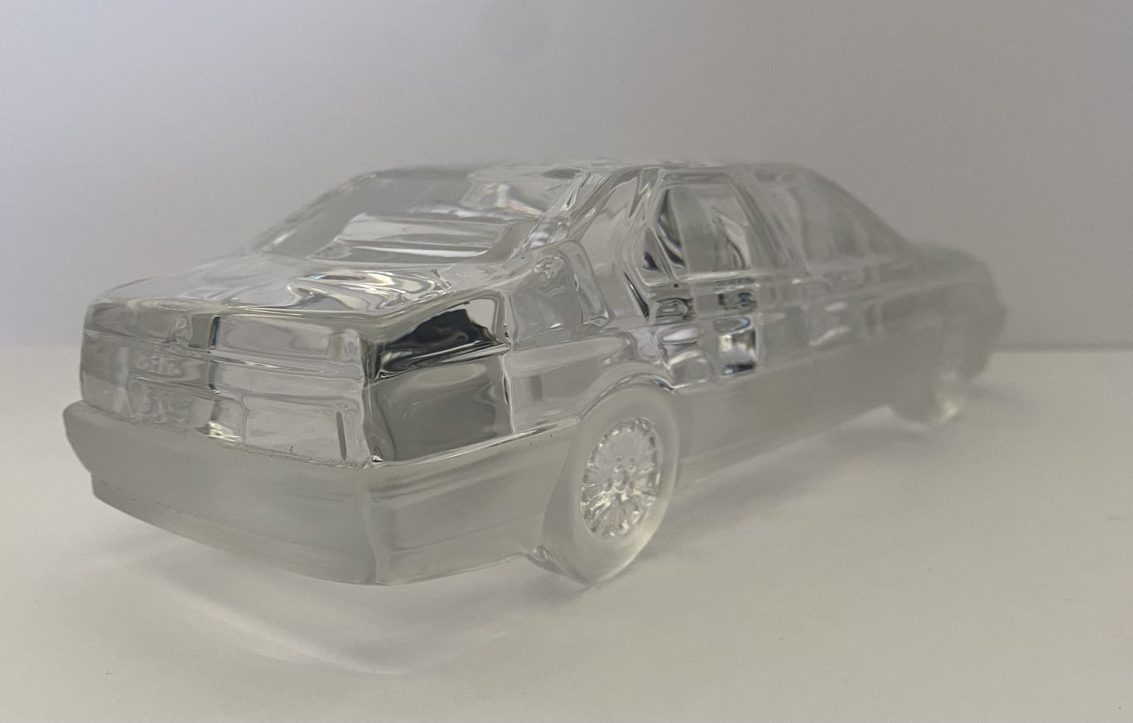 Home Decor Daum France, Alfa Romeo 164 Lead Crystal Desktop Model, 1/20th Scale photo