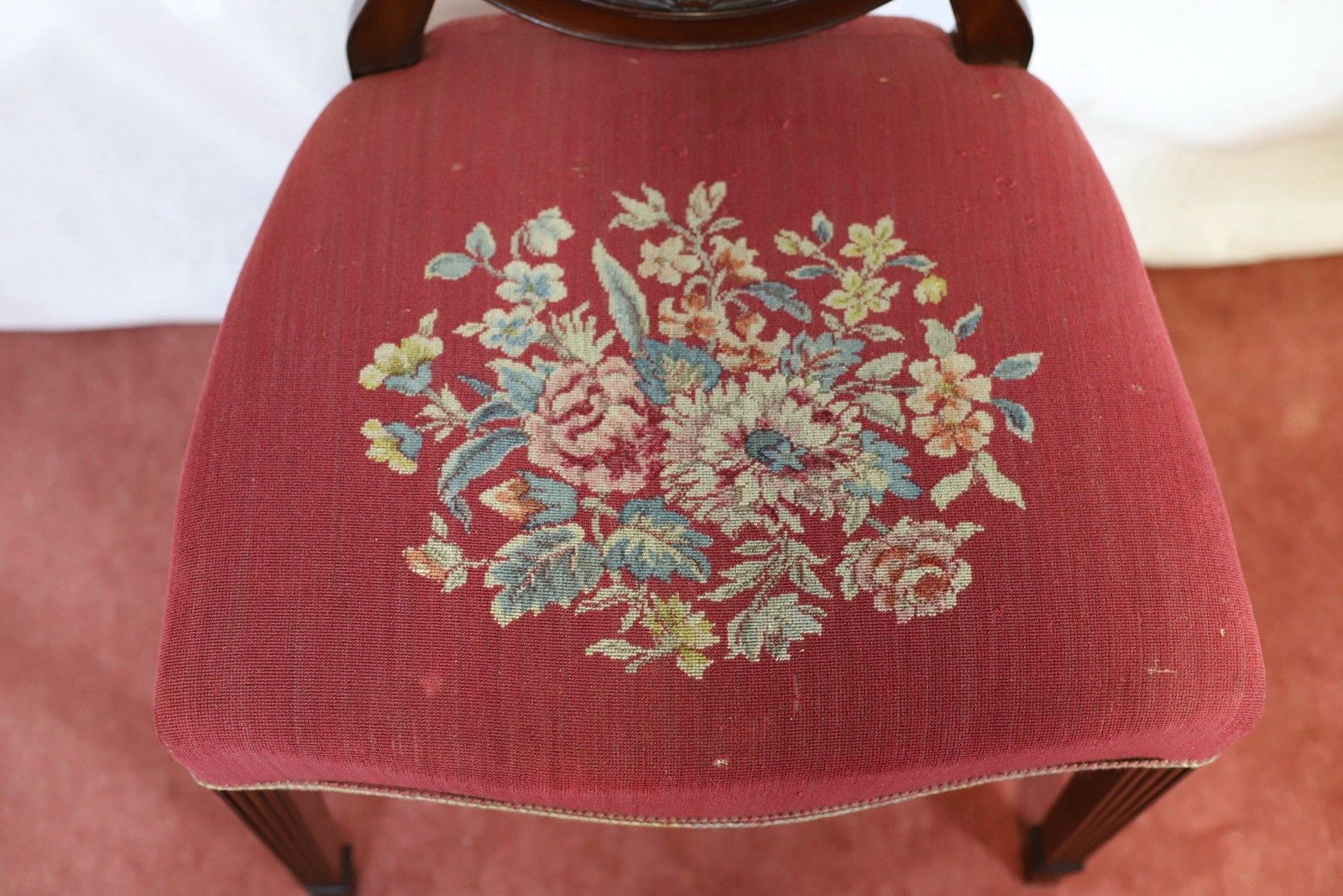 Furniture Lovely Set Of Eight Victorian Carved Mahogany Hepplewhite Style Dining Chairs photo