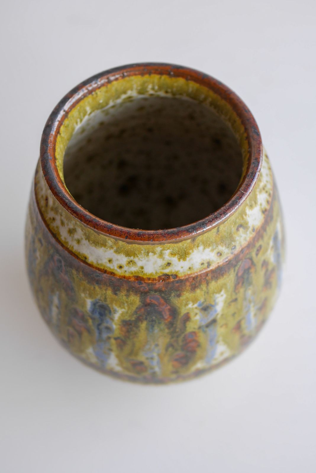 Mid Century Modern Danish Art Pottery Vase By Michael Andersen, Bornholm photo buy