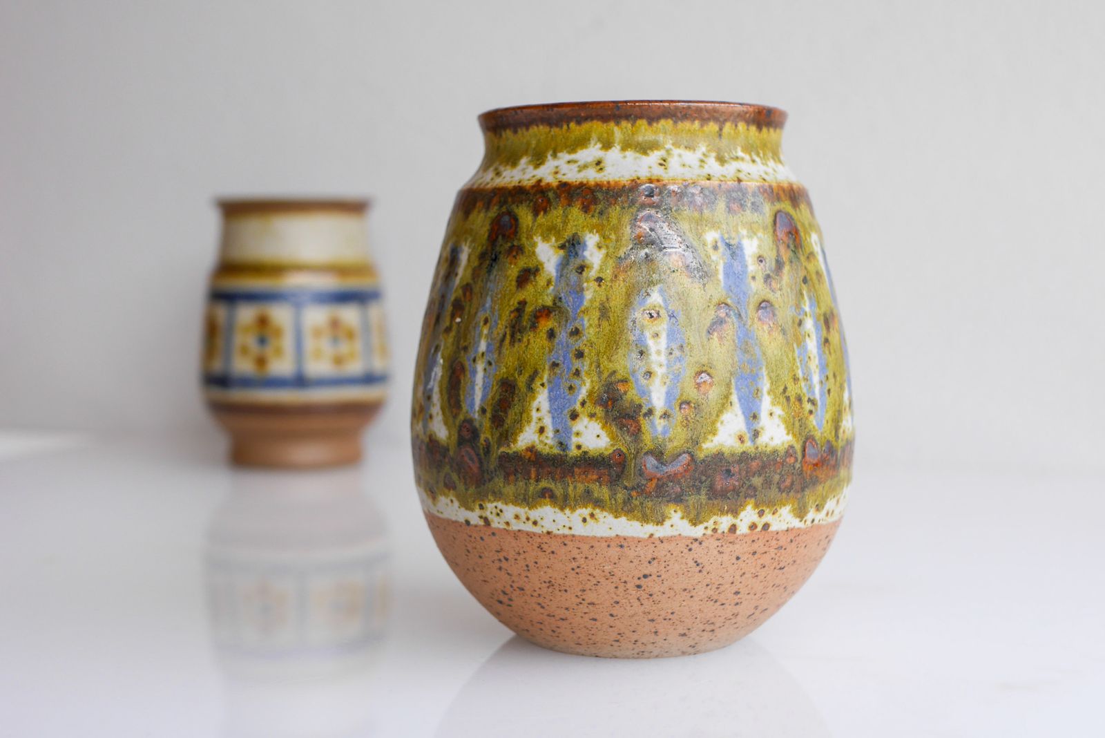 Mid Century Modern Danish Art Pottery Vase By Michael Andersen, Bornholm photo furniture