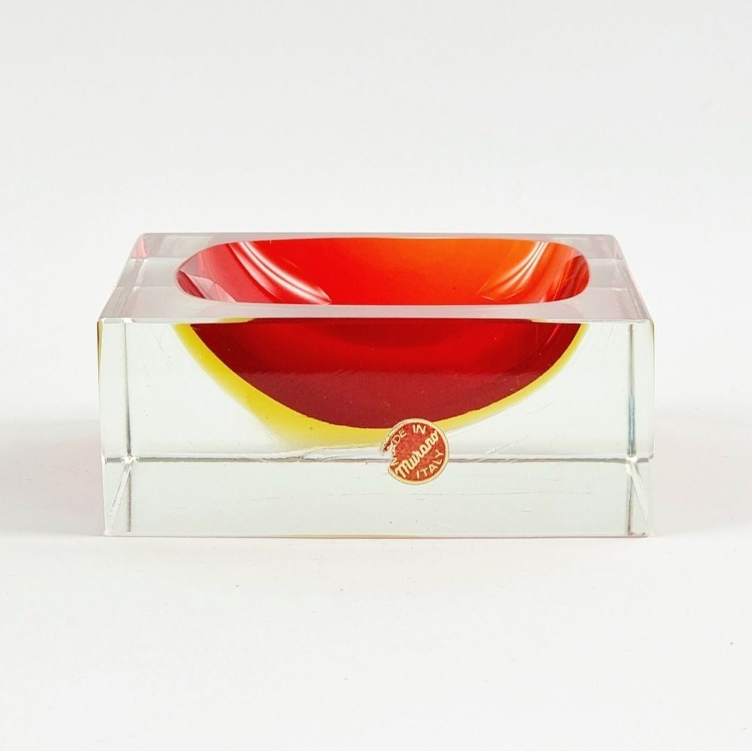 Monumental Mid Century Sommerso Murano Glass Catchall/Vide Poche By Flavio Poli For Seguso Vetri D'arte, Italy, 1970s photo Home Decor