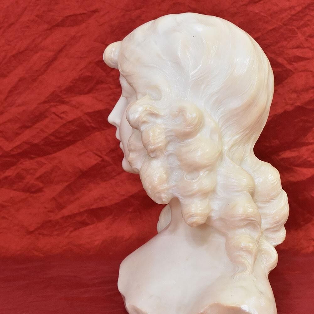 Antique Statues, Marble, Bust Of Woman, Young Girl Sculpture, XIX Century. photo buy