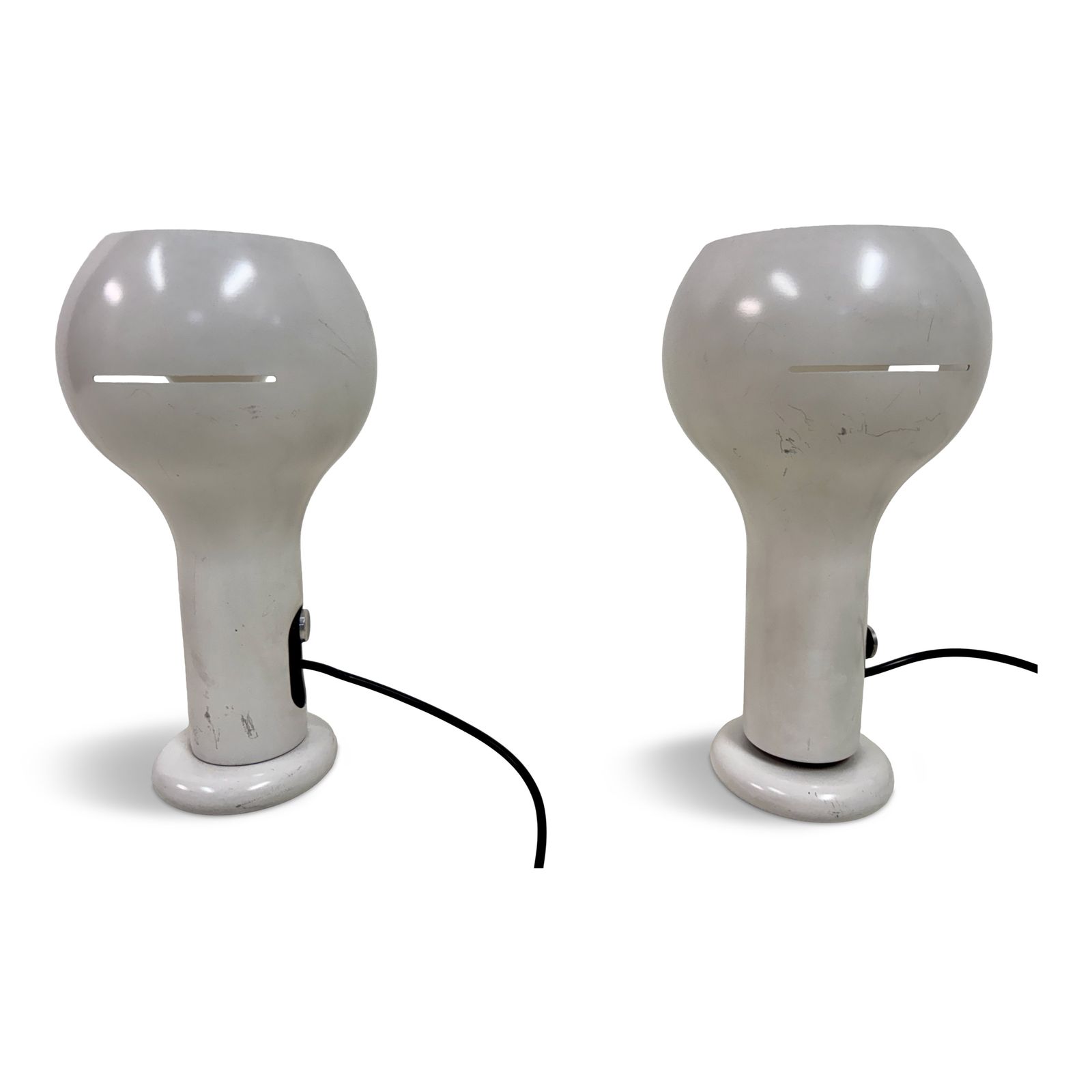 Pair Of 'Flash' Model 2207 Table Lamps By Joe Colombo For O Luce, Italy, 1960s
