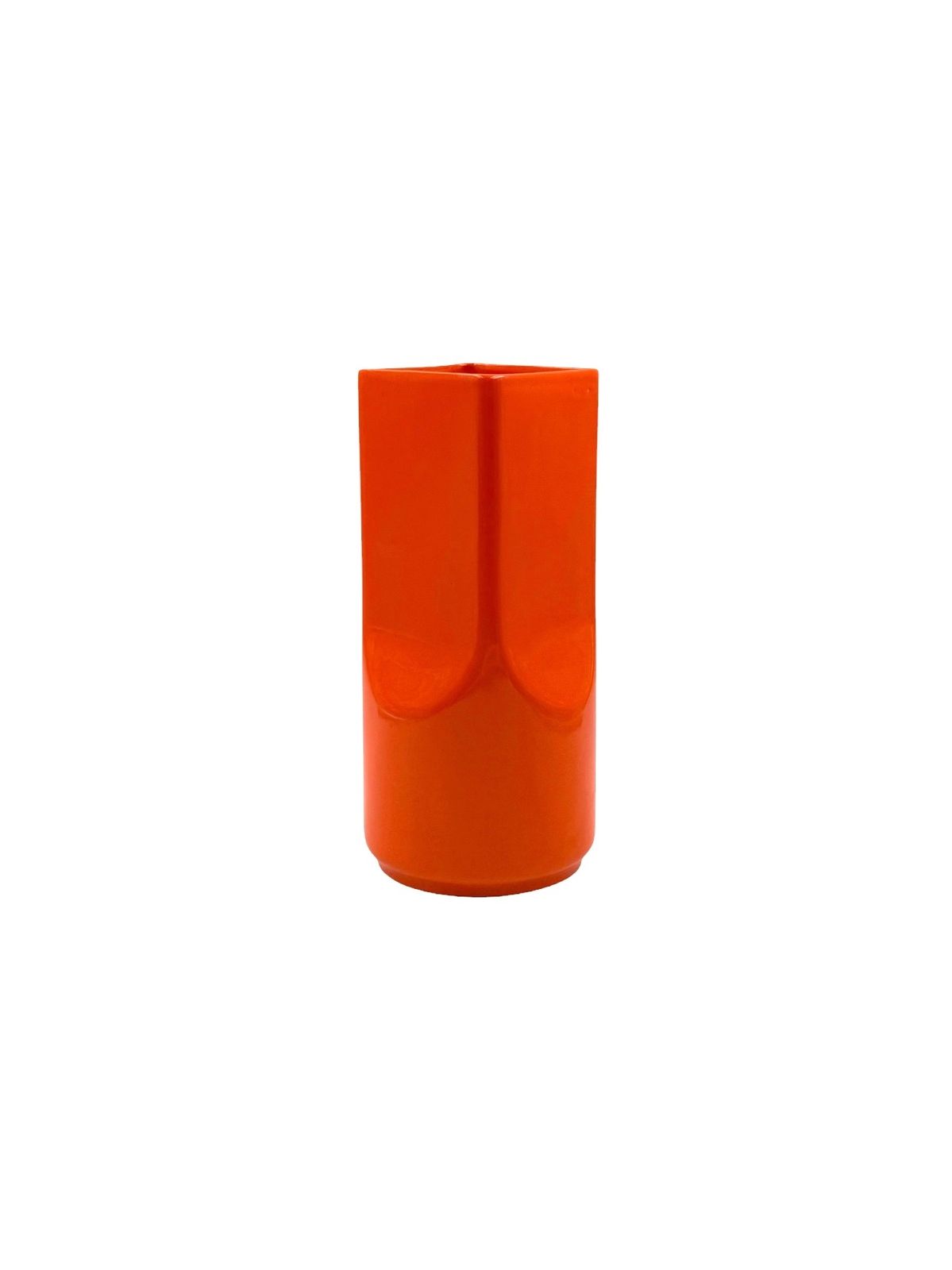 Studio Opi, Space Age Orange Ceramic Vase, Gabbianelli Italy Ca. 1960 photo furniture