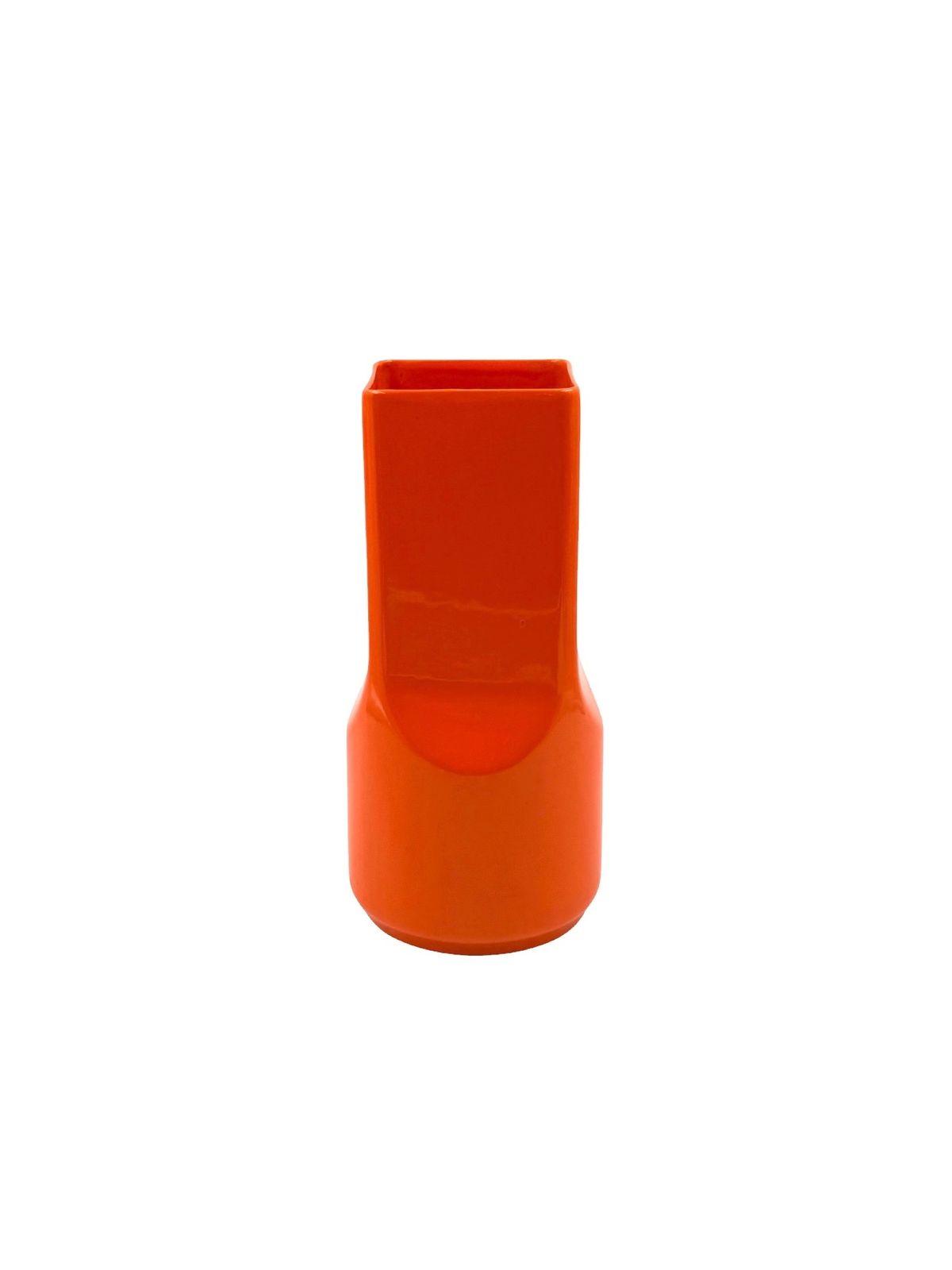 photo furniture Studio Opi, Space Age Orange Ceramic Vase, Gabbianelli Italy Ca. 1960
