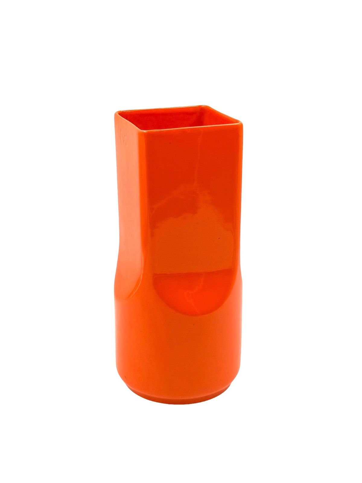 photo for sale Studio Opi, Space Age Orange Ceramic Vase, Gabbianelli Italy Ca. 1960