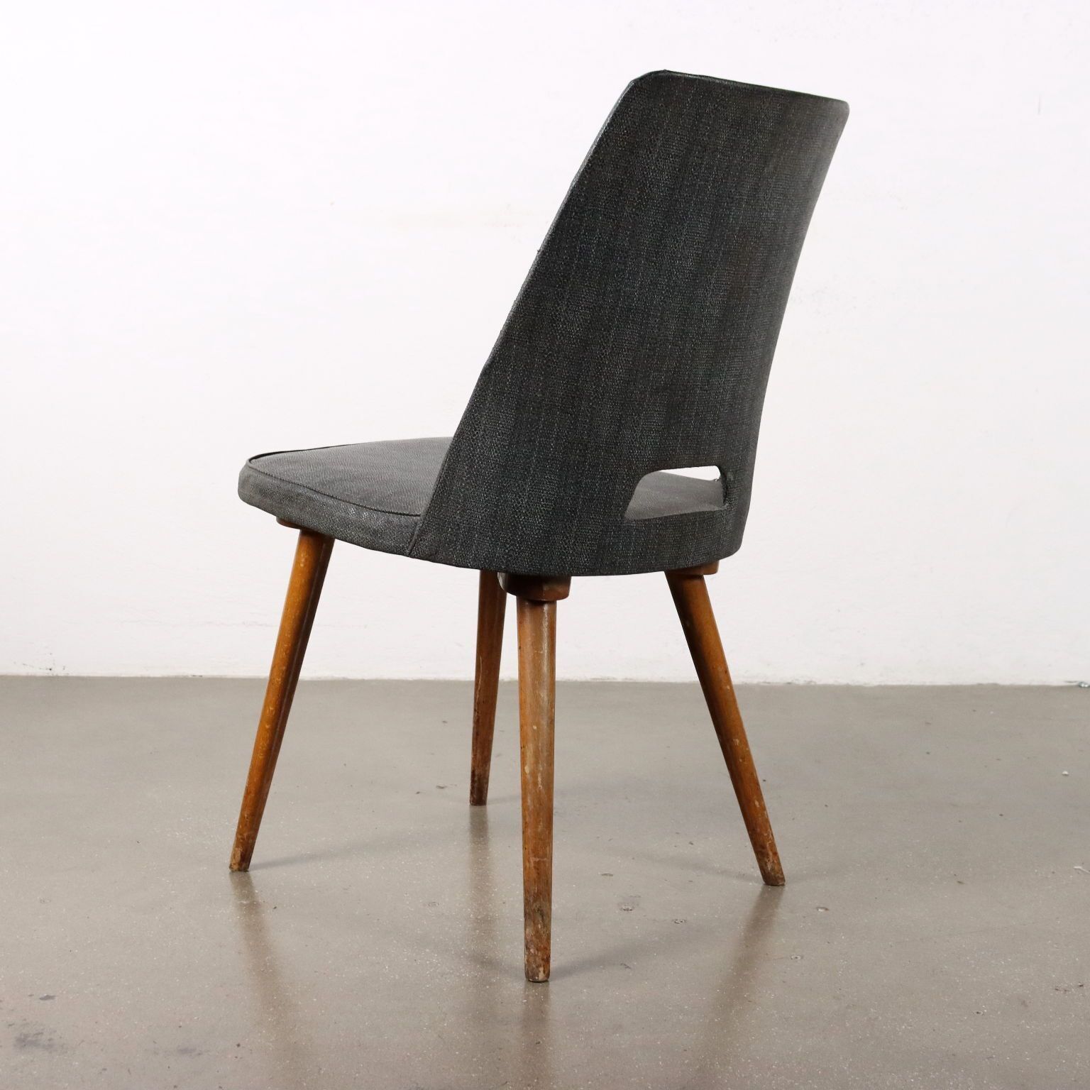 Vintage Chair From The 50s 60s Foam Padding Leatherette Upholstery photo vintage