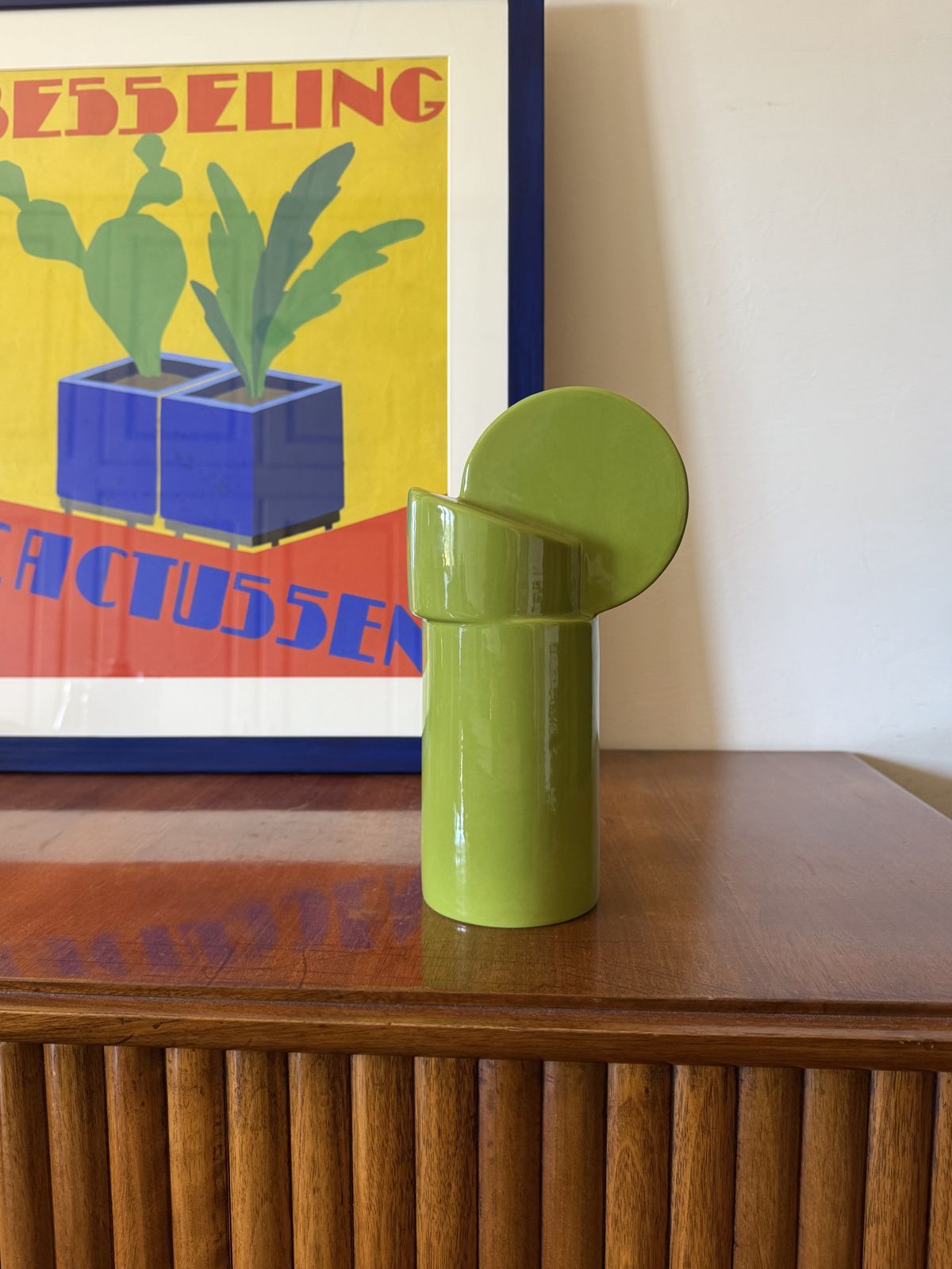 Space Age Green Ceramic Vase, Pietro Arosio, Parravicini Italy Ca. 1960 photo for sale