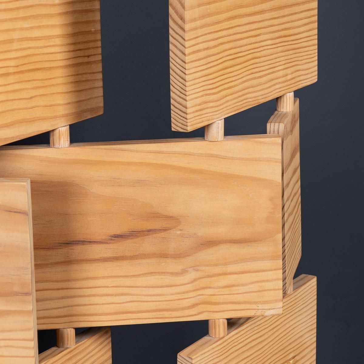 photo for sale Vintage 20th Century Articulated Pine Wood Screen C.1980