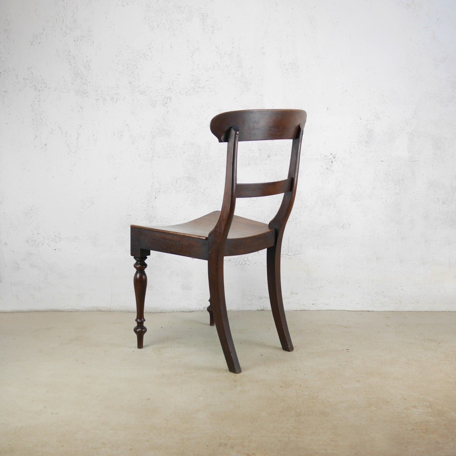 Pair Antique Regency Country House Hall Chairs Fruitwood #102883 photo buy